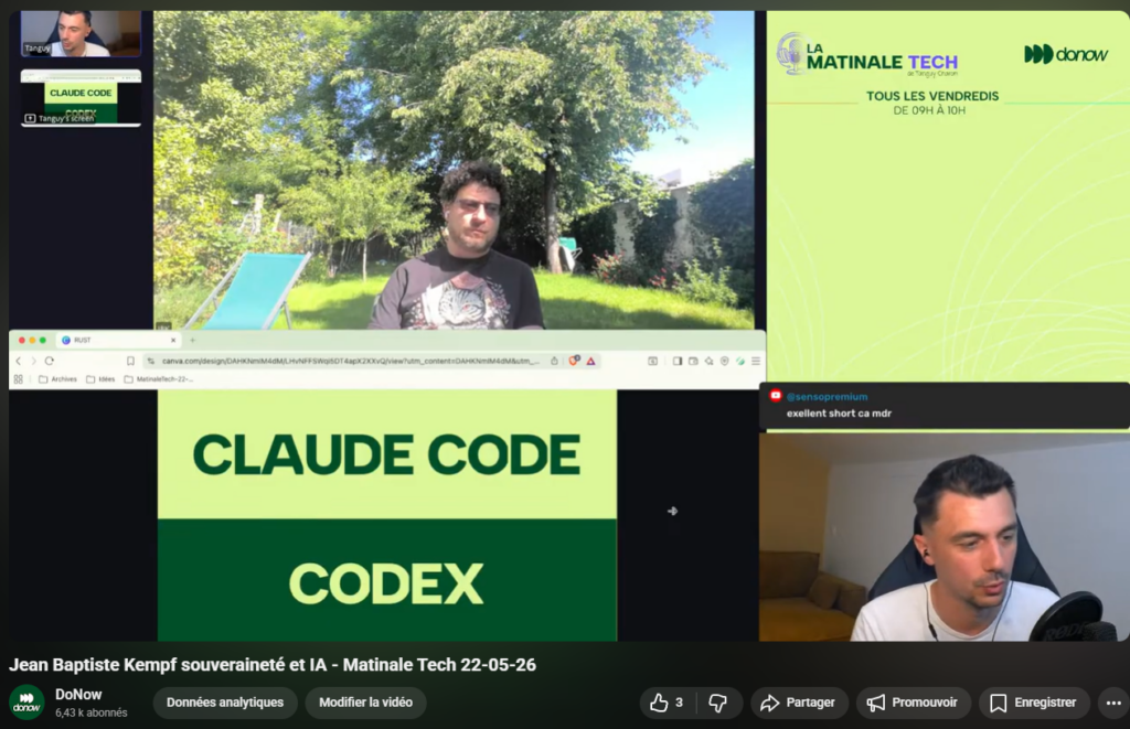 Codex ou Claude Code, le choix de JB Kempf